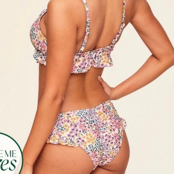 Adore Me Tiffany contour bikini bottoms cheeky ruffle floral print - Picture 8 of 8